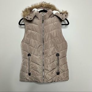 Green Tea Taupetan Puffer Vestsmall 